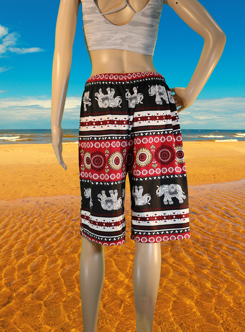 Bangkok Shorts with Elephant Pattern