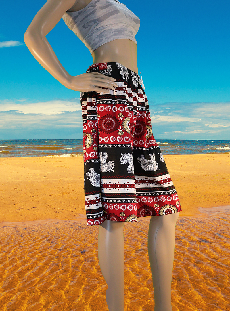 Bangkok Shorts with Elephant Pattern