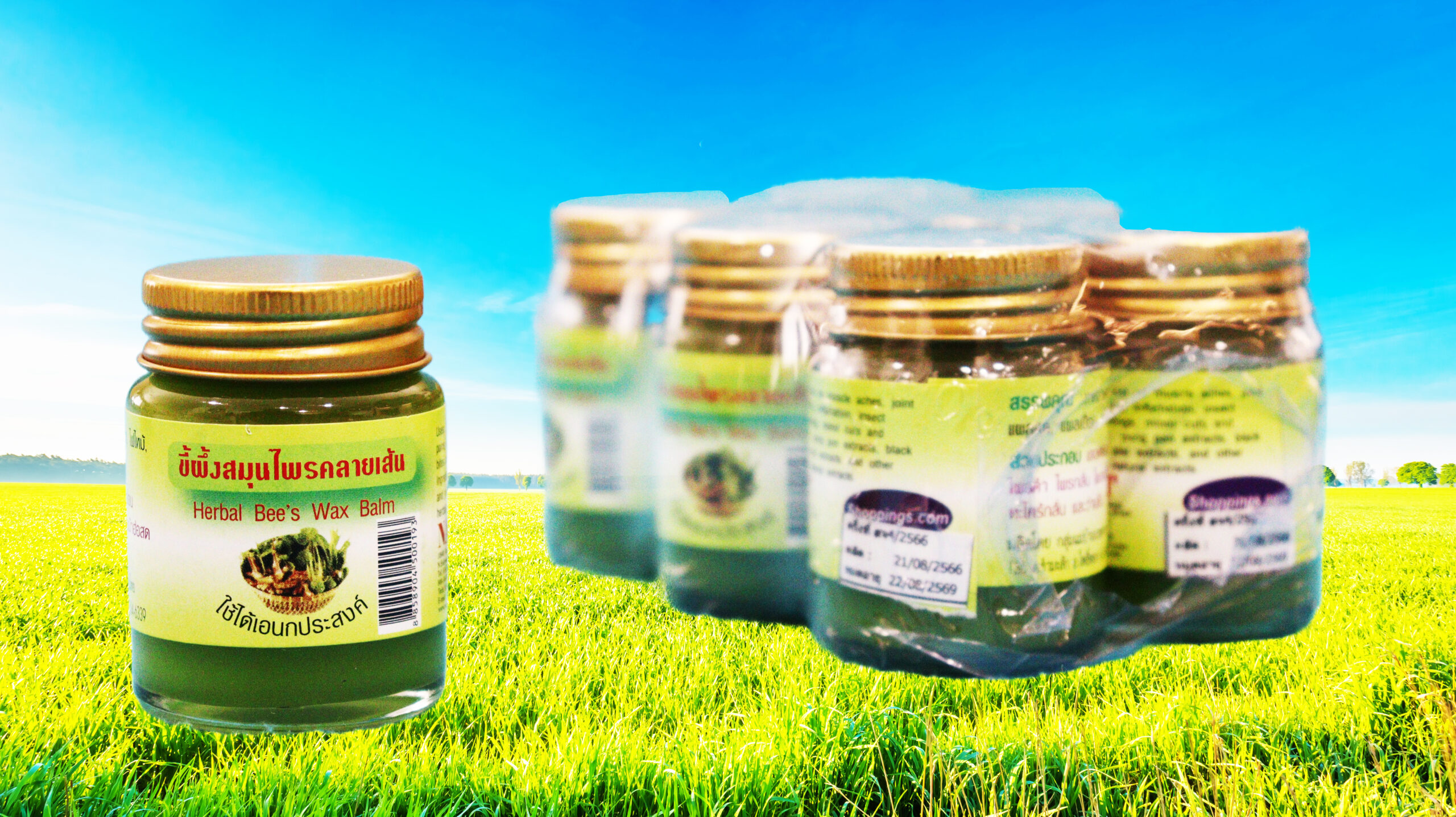 Herbal Bees Wax Balm x6 Blue Sky Meadow